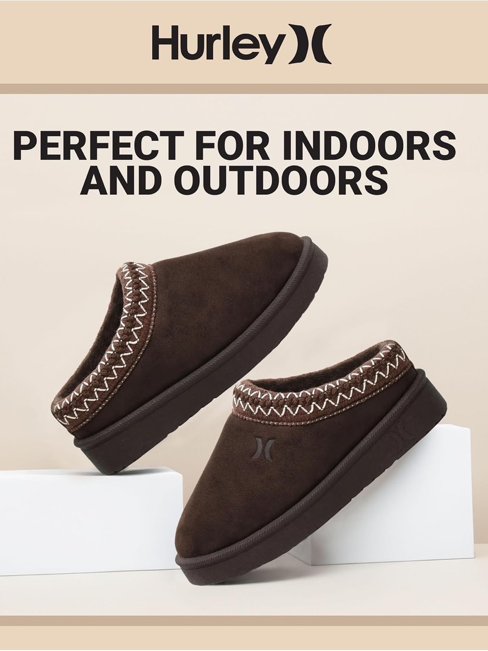 NWT Hurley Kids Modi Slippers in Chocolate Brown, Size 12C - Picture 6 of 8